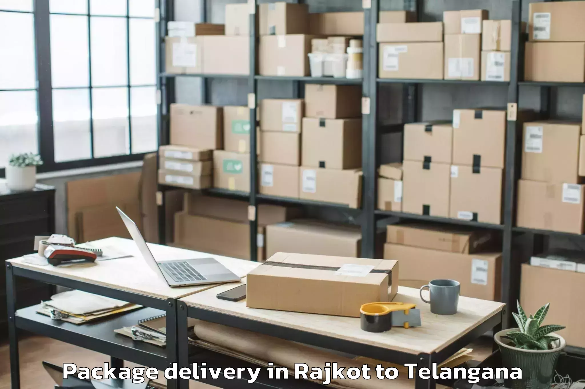 Quality Rajkot to Konijerla Package Delivery